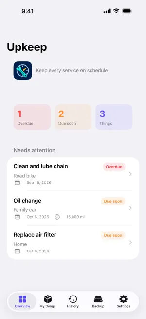 UpKeep - Maintenance Tracker screenshot 1