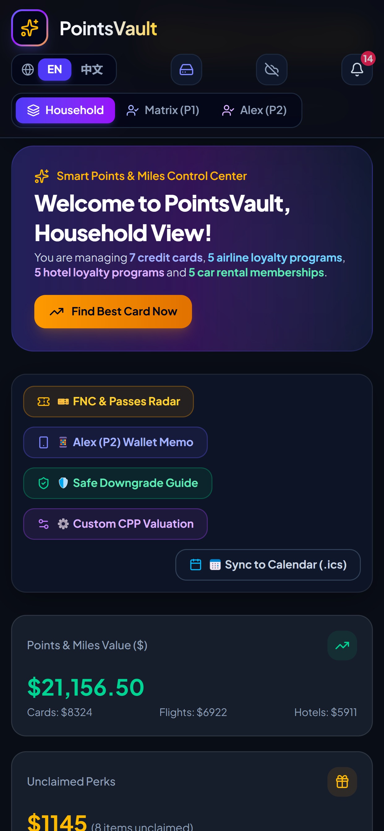Screenshot 1 of PointsVault: Rewards Wallet