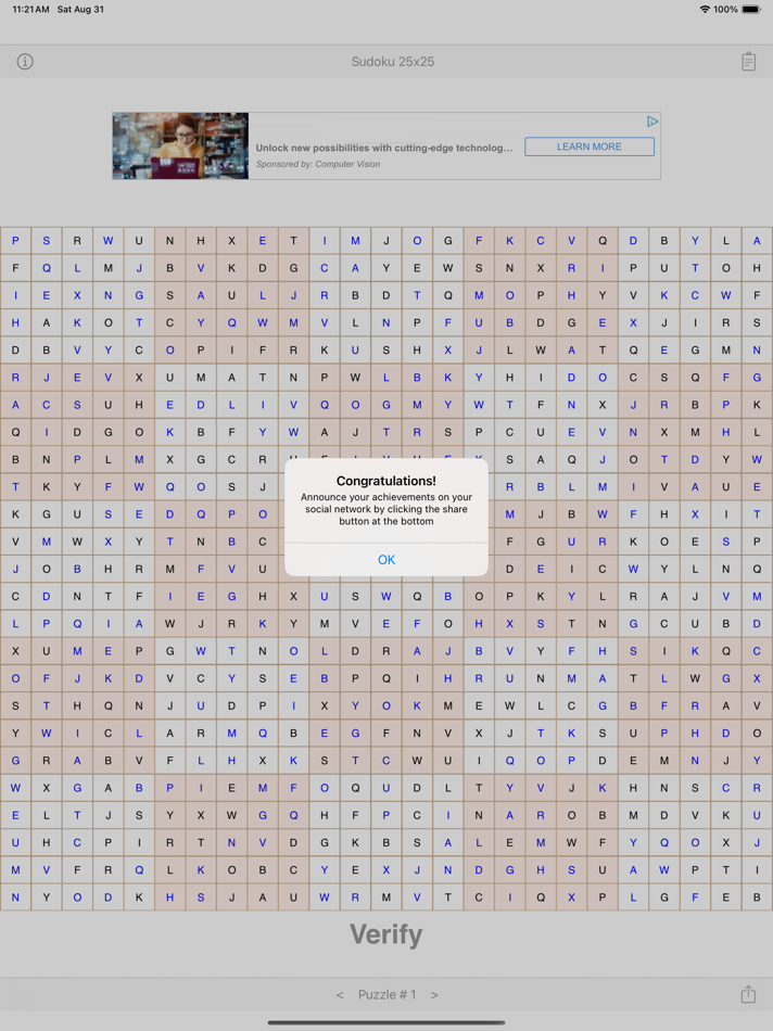 #4. Sudoku 25x25 (iOS) 由: ABCOM