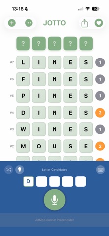 JottoApp iPhone screenshot