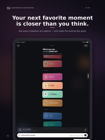 Til — Beautiful Countdowns iPad screenshot