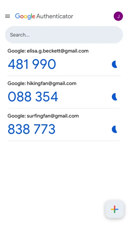 Screenshot 5 di 6 di Google Authenticator