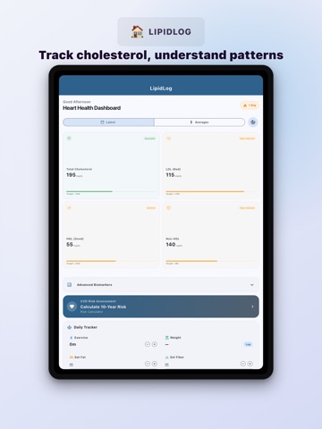 LipidLog iPad screenshot