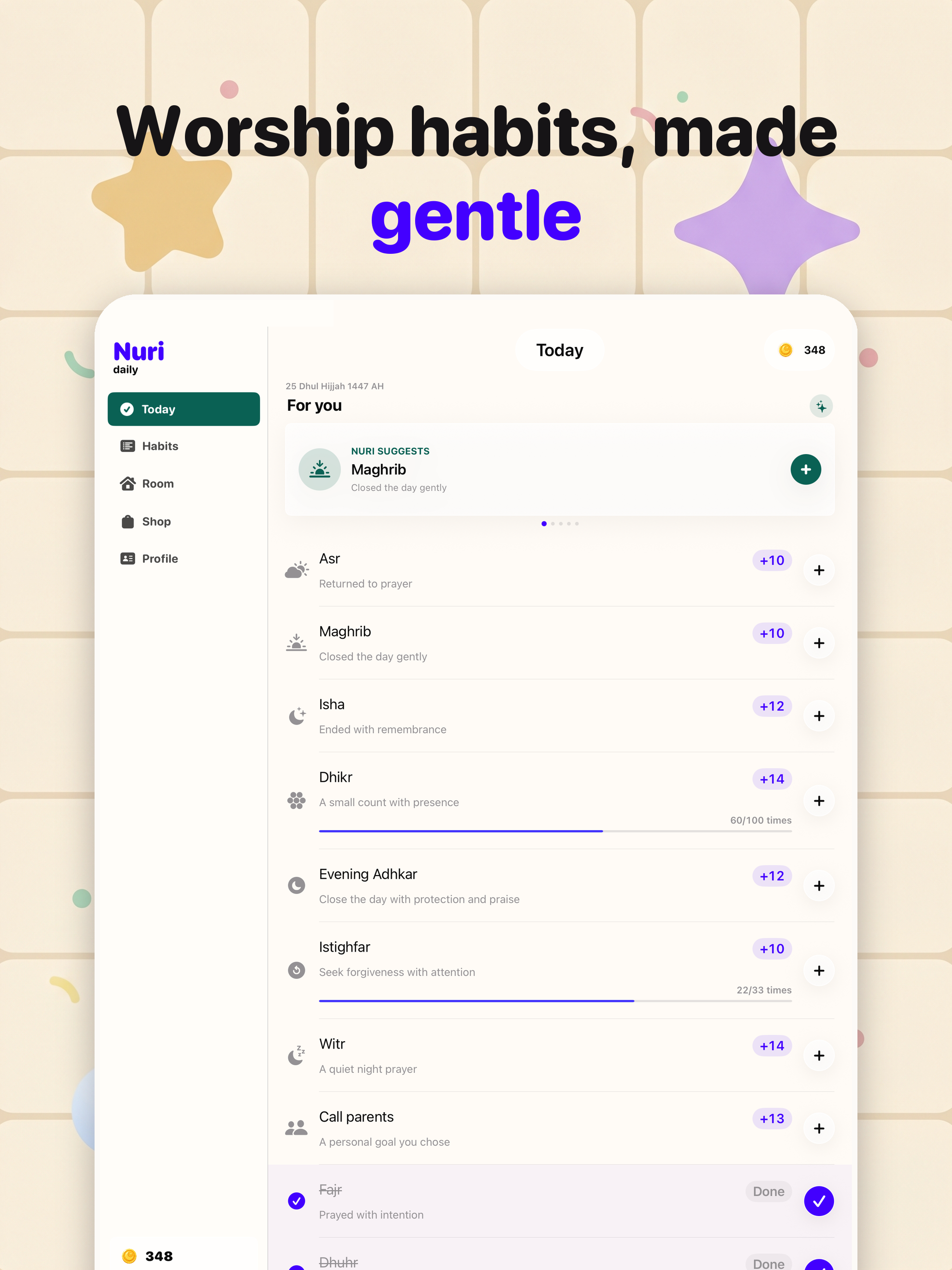 Nuri: Muslim Habit Tracker screenshot 11