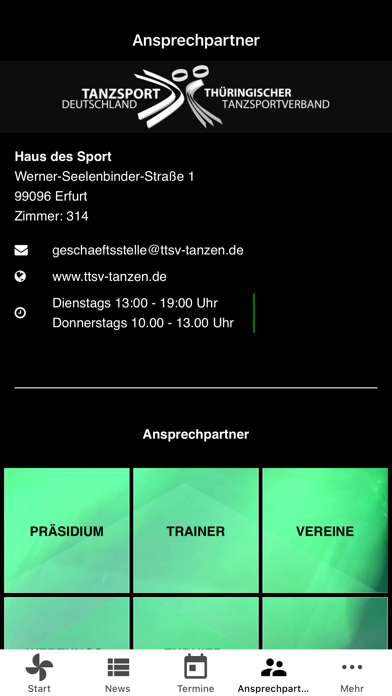 Thüringischer Tanzsportverband Screenshot
