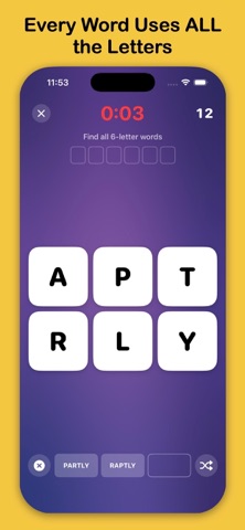 Scrambly Word Game iPhone screenshot