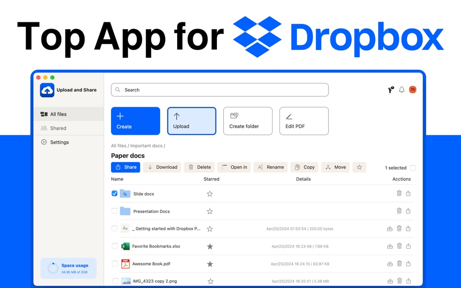 #1. Upload and Share for Dropbox (macOS) 来自: Fokusek Enterprise