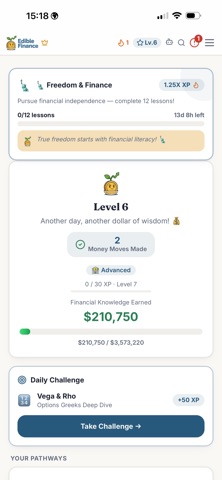 Edible Finance iPhone screenshot