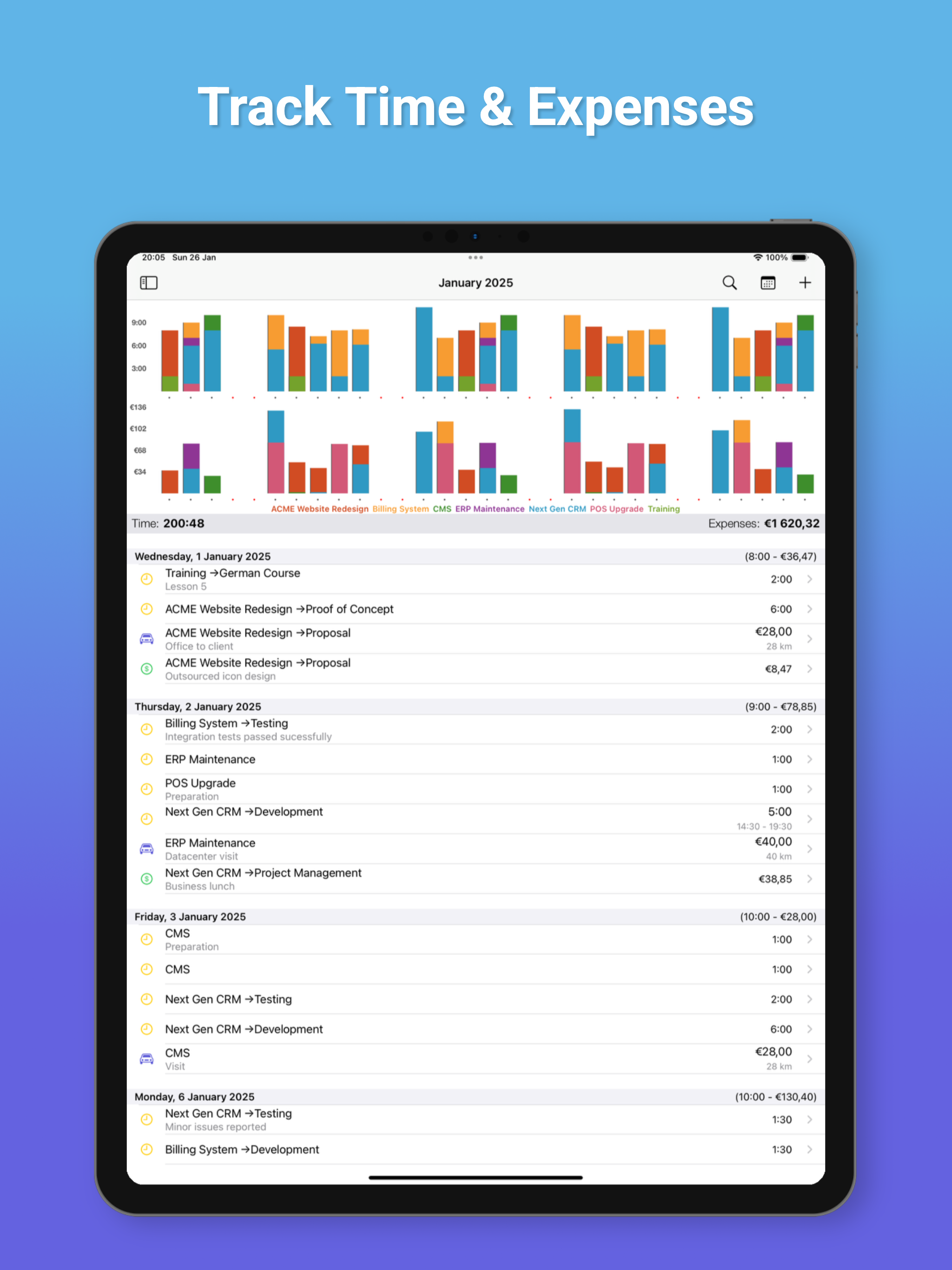 Cube Time & Expense Tracker