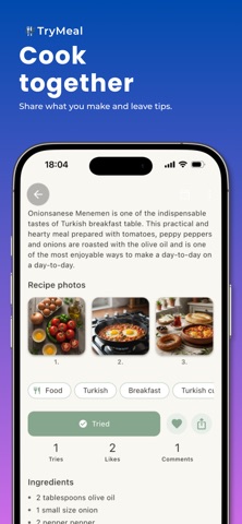 TryMeal AI Recipe & Meal Chef iPhone screenshot