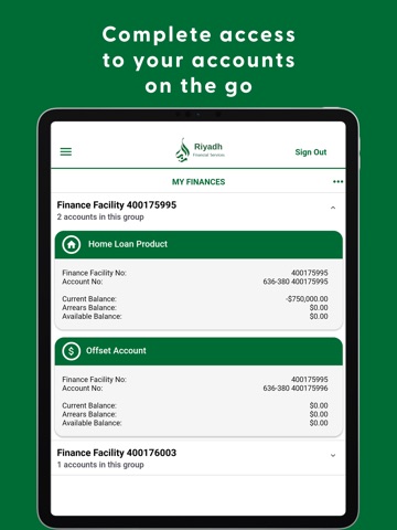 Riyadh Financial Mobile Access iPad screenshot