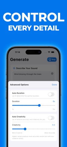 AI Sound Effects Generator iPhone screenshot