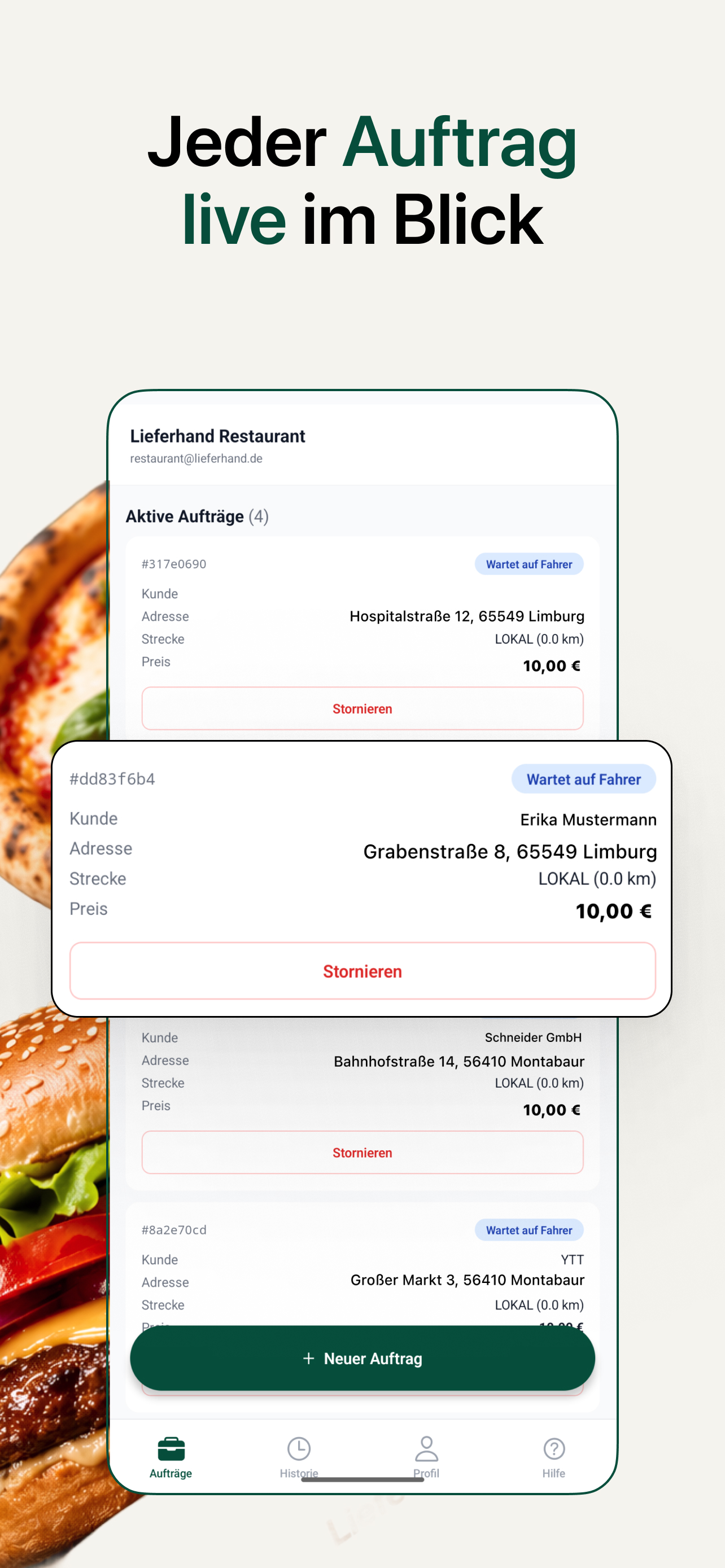 Lieferhand für Restaurants