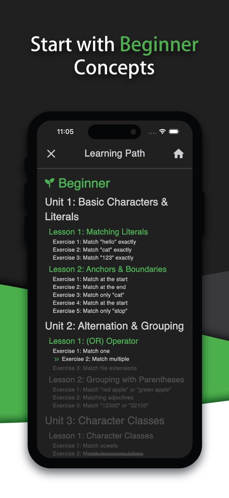 RegEx - Learning iphone screenshot 3