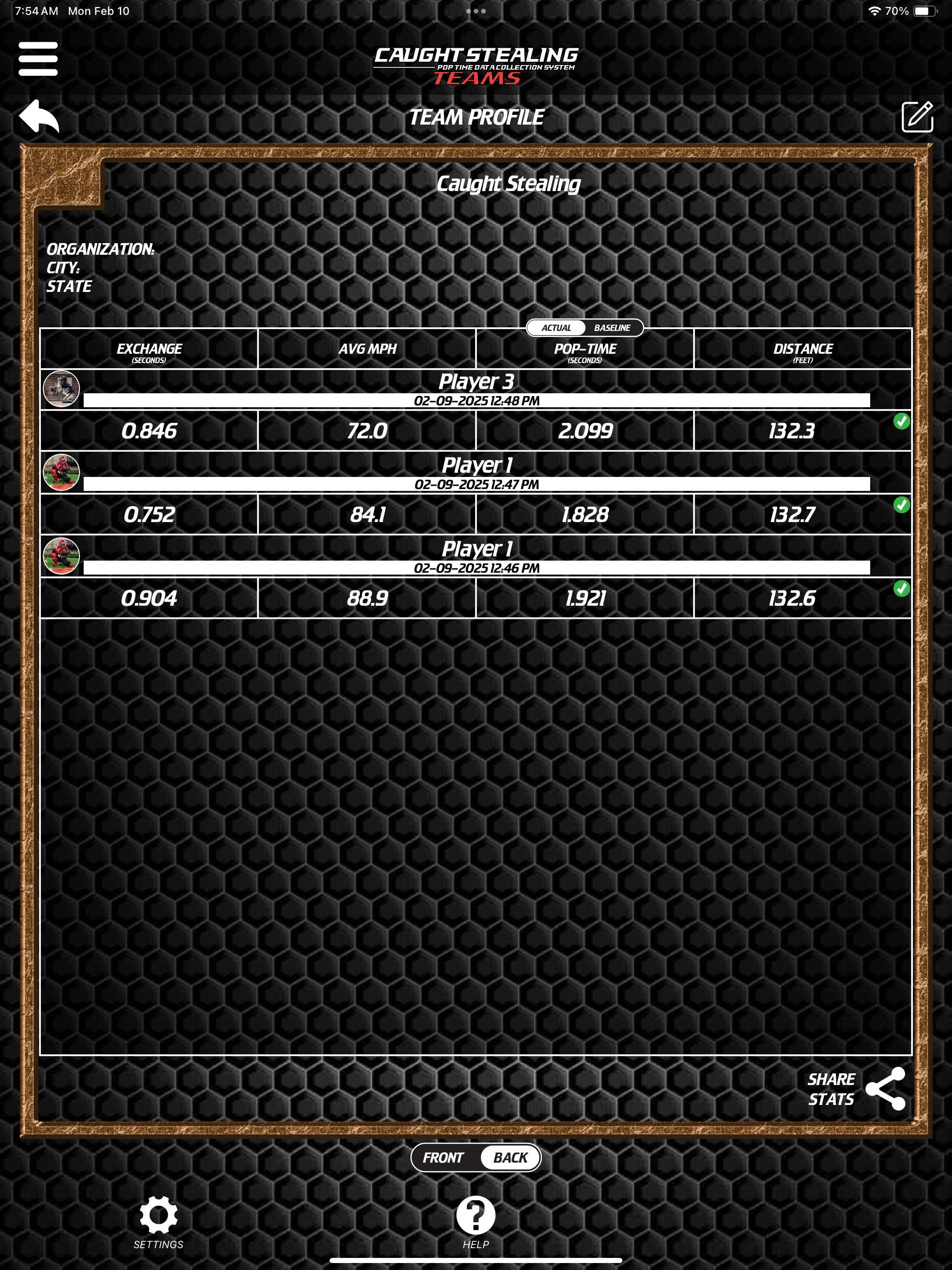 Caught Stealing Teams