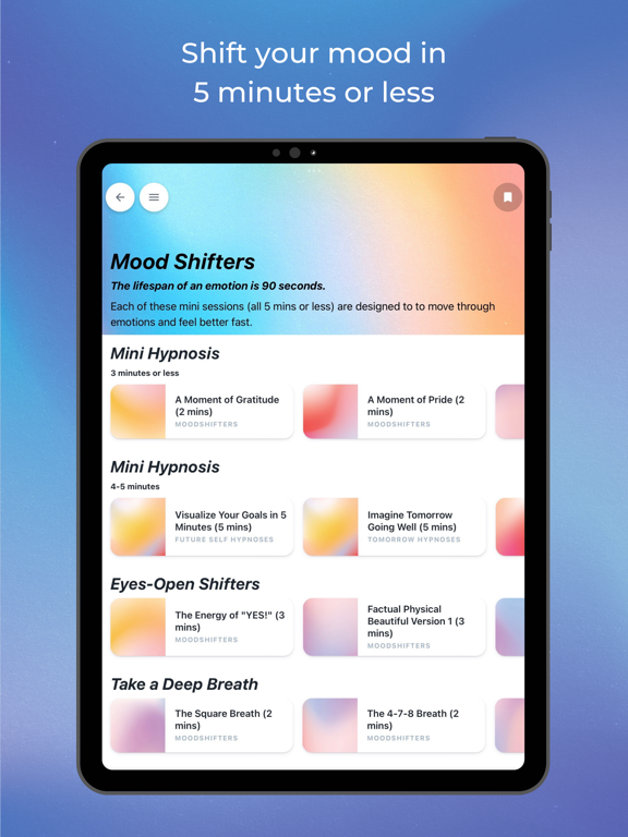 Doddle Hypnosis & Meditation iPad screenshot 4 - Health & Fitness app