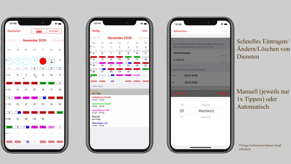 Screenshot von Dienstplan-Kalender Pro auf dem iPhone 1