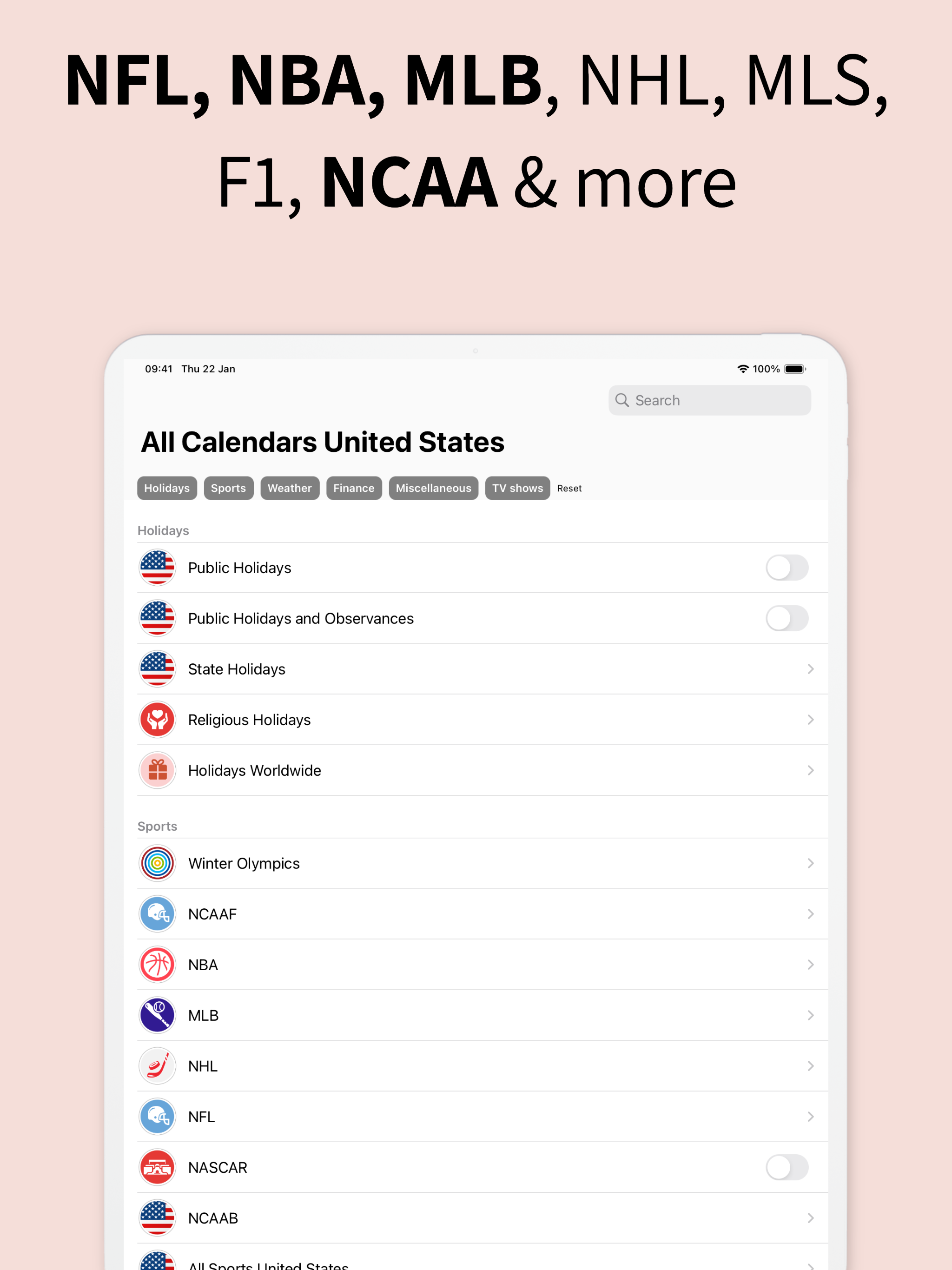 Sports Schedules & Holidays
