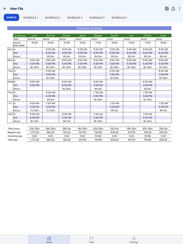 Employee Schedule Pro iPad screenshot