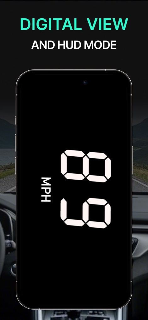 GPS Speedometer HUD - SpeedAce - Dieses Tool ermöglicht eine klare digitale Geschwindigkeitsanzeige im HUD-Modus, die auf der Windschutzscheibe projiziert werden kann, und stellt so die aktuelle Geschwindigkeit in großen Ziffern dar.