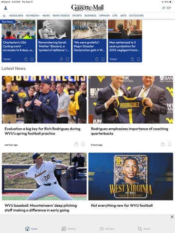 Charleston Gazette-Mail iPad screenshot