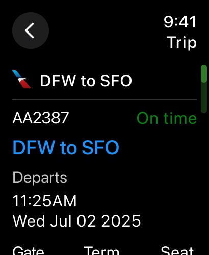 American Airlines: official Apple Watch preview 2 (opens full image in a new tab)