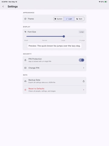 CallingBoard for Bishoprics iPad screenshot
