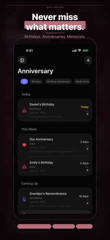 Anniversary — Date Tracker Screenshot 1 of 5