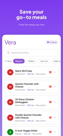 Vera Nutrition iPhone screenshot