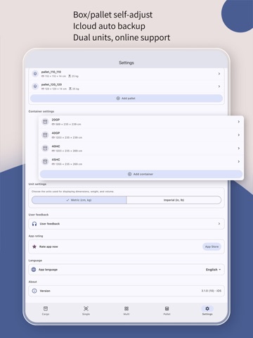 Cargo Pro-Container Loading iPad screenshot