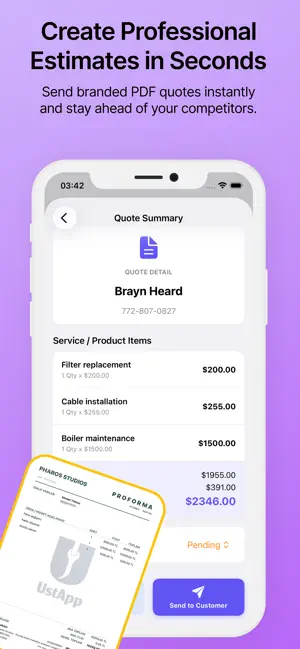 Ustapp: Invoice & Estimate App screenshot 2