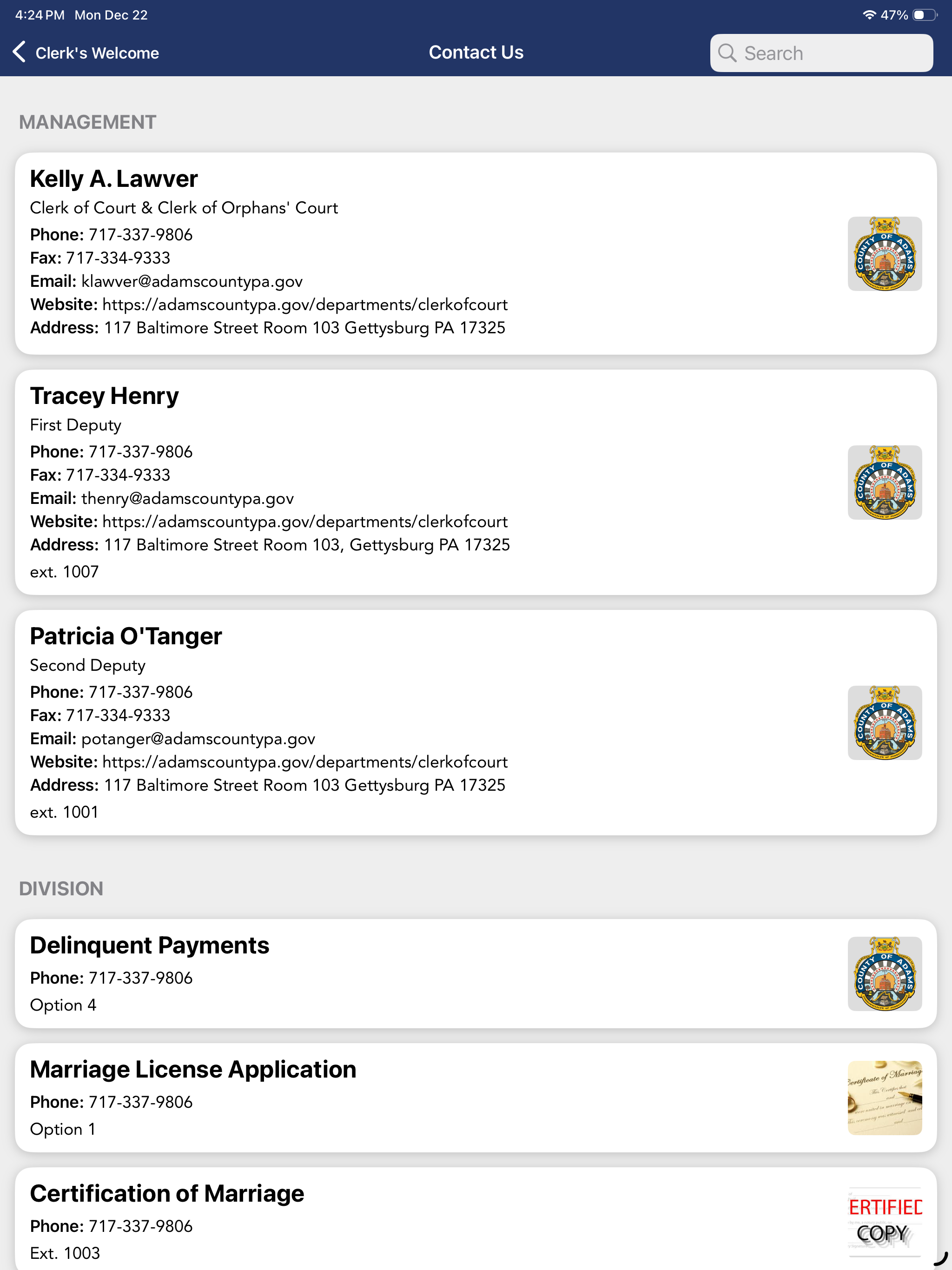 Adams County Clerk of Courts