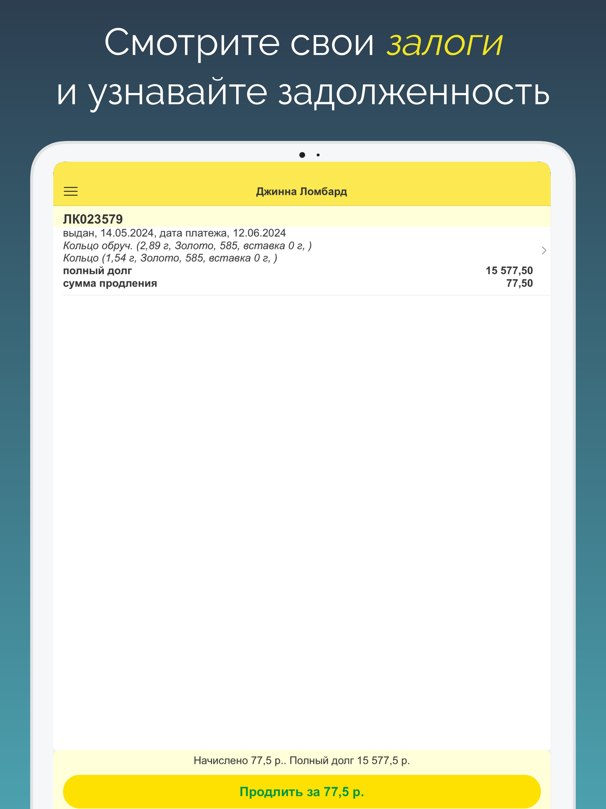 Конто Ломбард screenshot 6