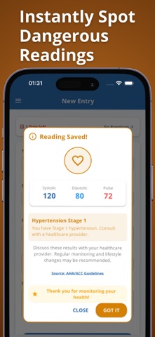 BP Pulse Tracker & Reminder iPhone screenshot