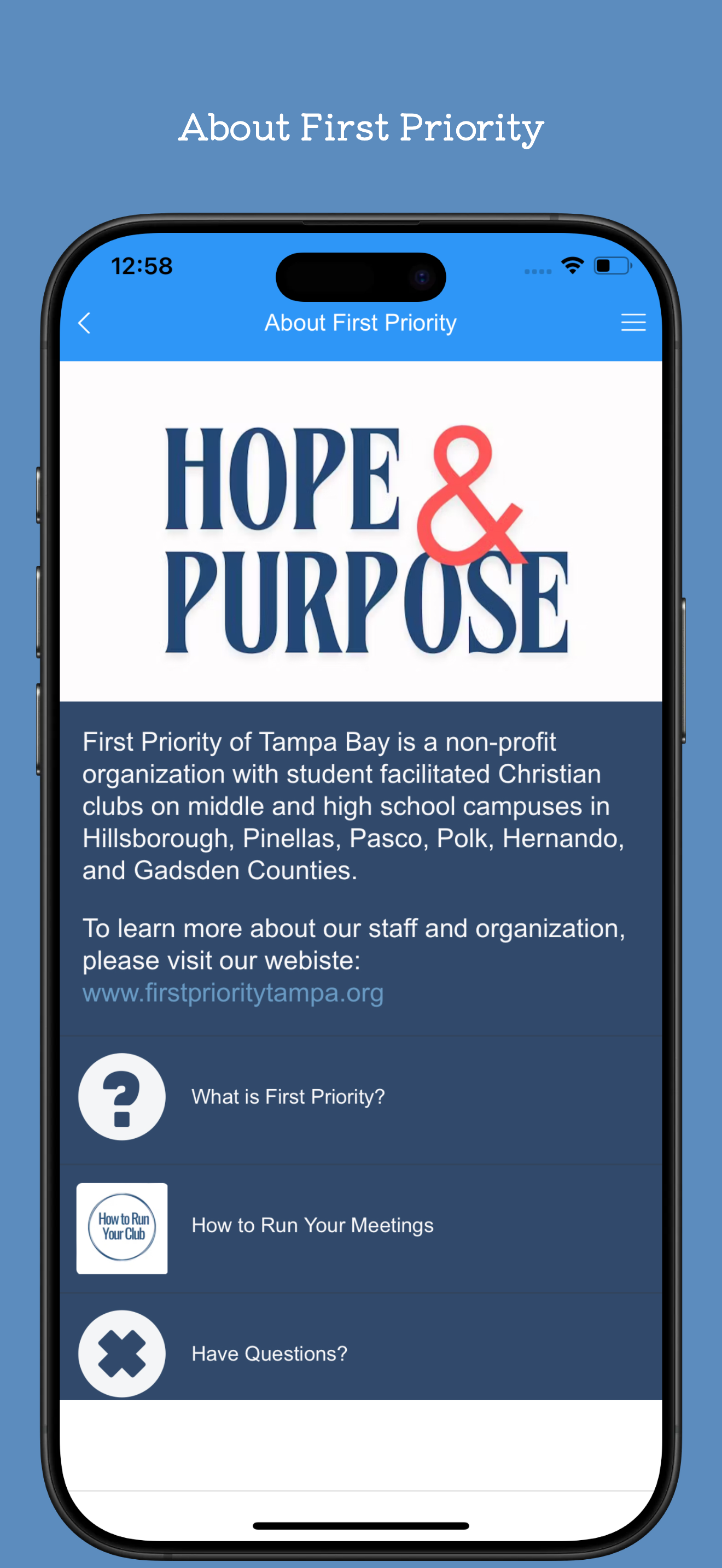YCL-Faith and Purpose Clubs screenshot 4