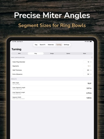 Wood Calc: Shop Calculator iPad screenshot