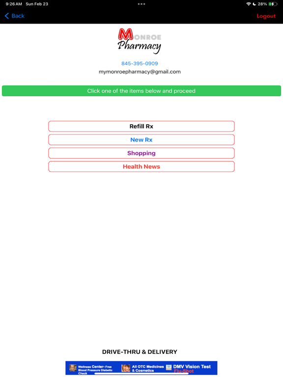 Monroe Pharmacy by Mydesh Inc iPad screenshot 3 - Medical app