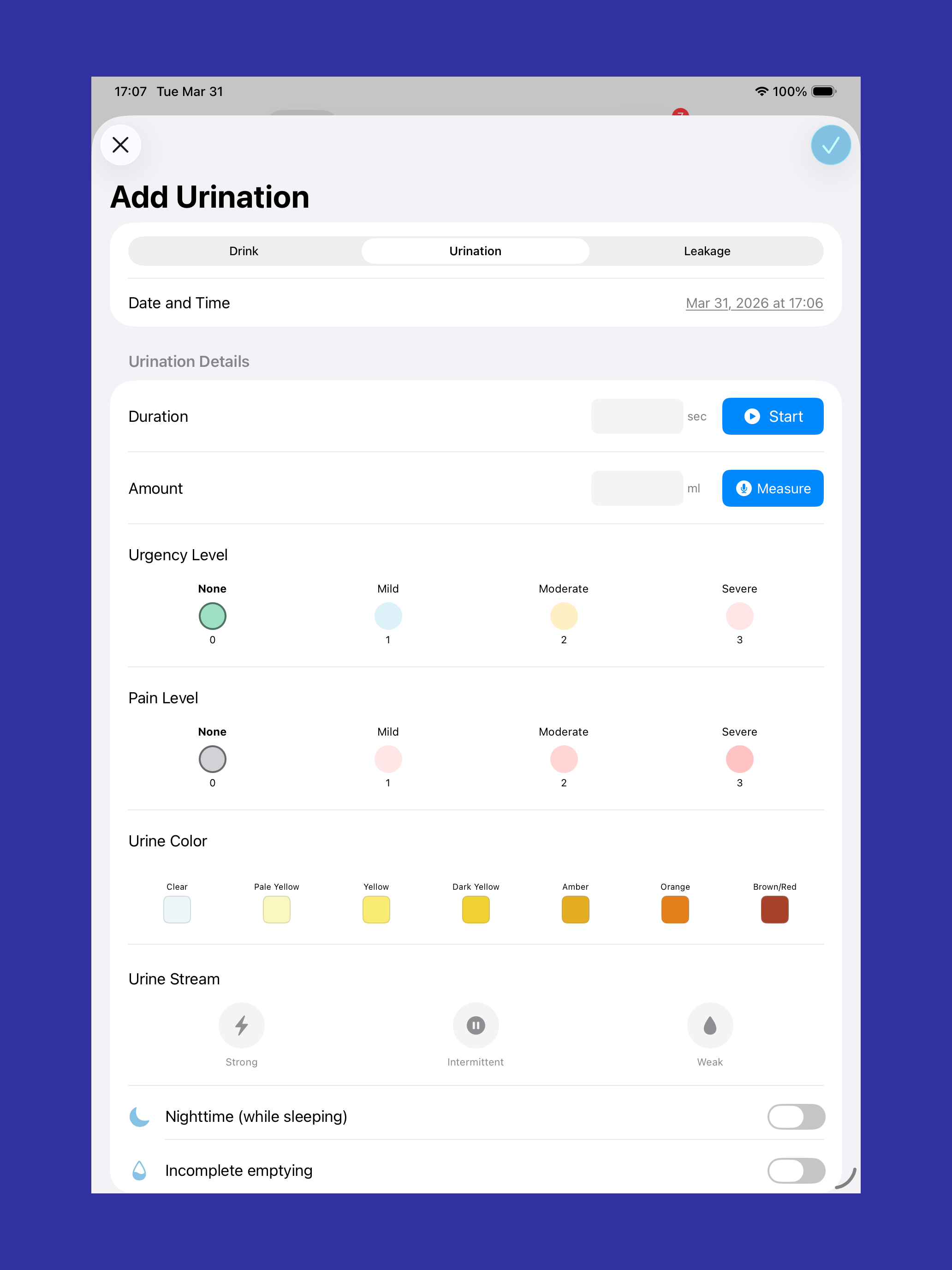 Bladder Journal: Diary Tracker screenshot 13