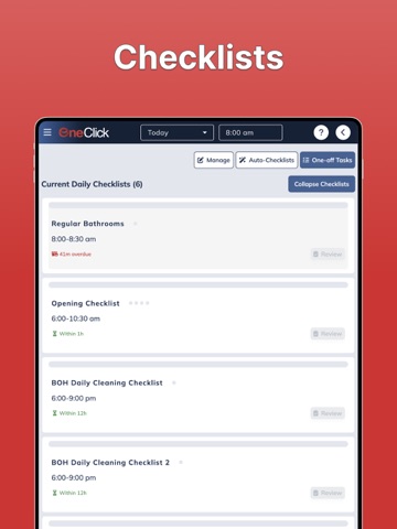 OneClick - Team Manager iPad screenshot