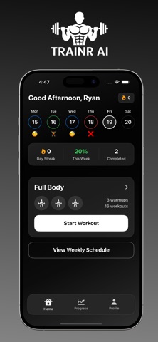 TRAINR AI: Workout Generator Screenshot 1 of 5