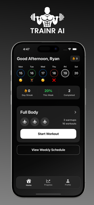 TRAINR AI: Workout Generator Screenshot 1 of 5