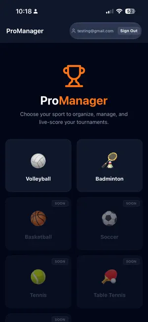 ProManager: Tournament Manager screenshot 1