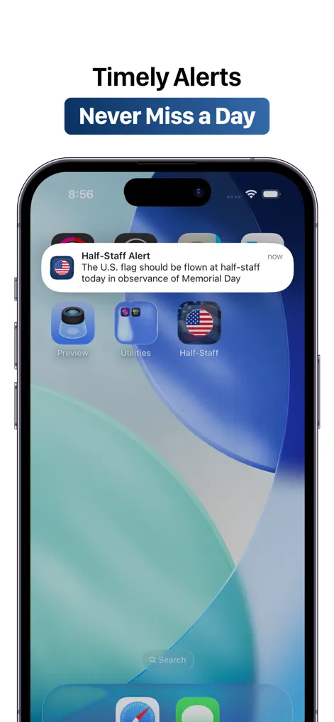 Half-Staff Flag Alerts - Reference App | MWM