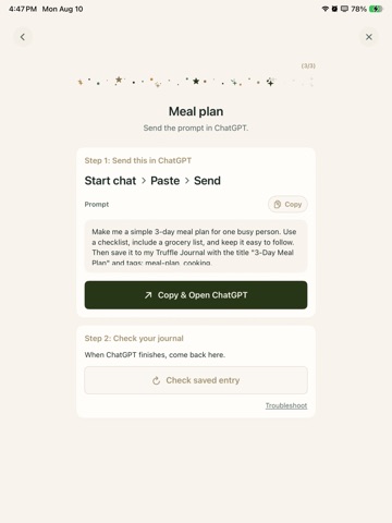 Truffle Journal iPad screenshot