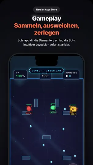 Screenshot von Diamond Bots – Robot Arena auf dem iPhone 4