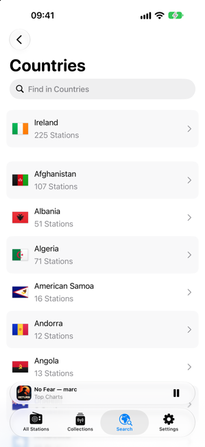 Broadcasts Screenshot