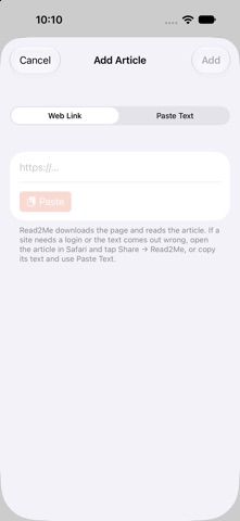 Read2Me: Articles to Audio Screenshot 4