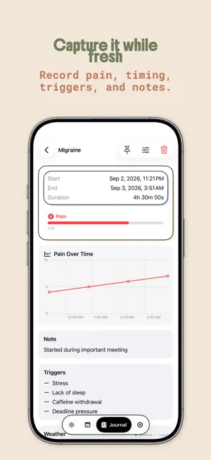 Migraine Tracker: calmhead screenshot 2
