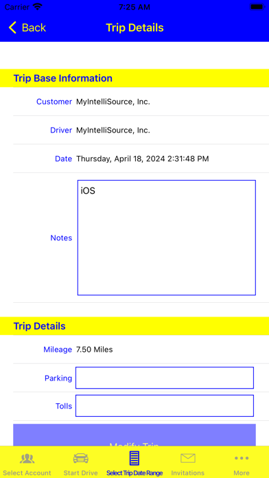 MyIntelliTrack - Track Mileage Screenshot