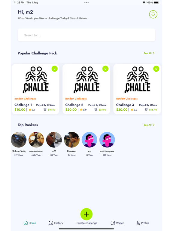 Challe Activity iPad screenshot 1 - Entertainment app